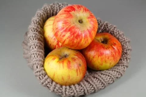 Apples in a beanie Stock Photos