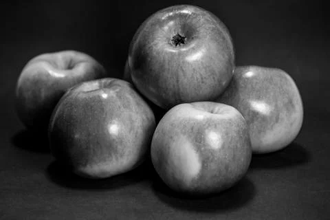 Apples on a black background Stock Photos