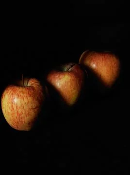 Apples on black background Foto stock