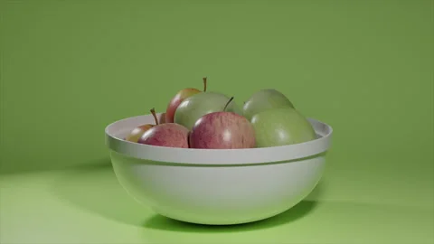 Apples Bowl Stock Footage 255416871