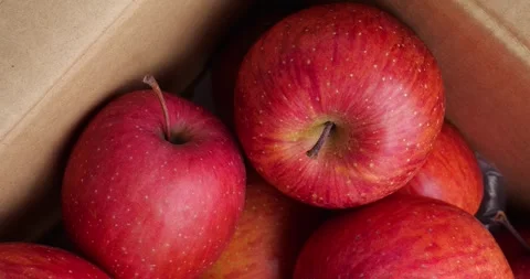 Apples in a Box Stock Footage 245993398