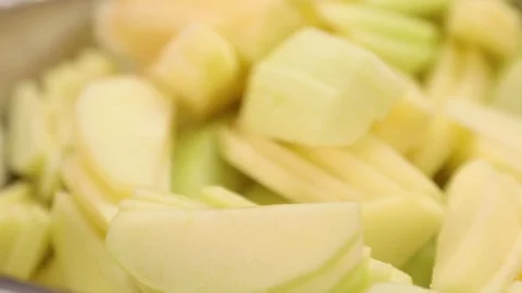 Apples Chopped Stock Footage 79041975