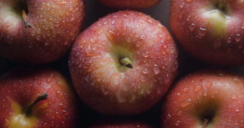 Apples close up studio shot over rotating Stock Footage 324837532