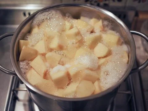 Apples cooking Foto stock