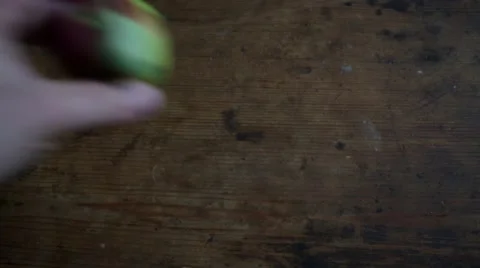 Apples on a dark surface Stock Footage 68051951