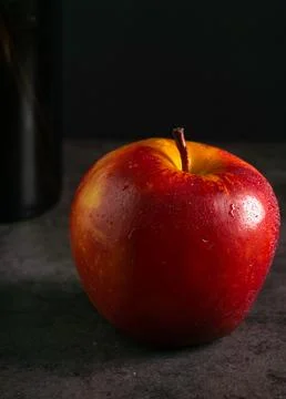 Apples in a dramatic low key concept with a dark background in variety angles Stock Photos