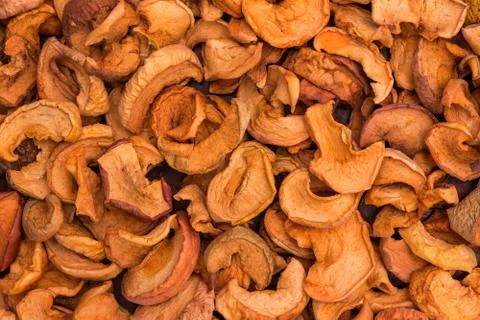 Apples dried slices background Stock Photos