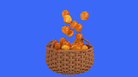 Apples drop in to a basket. Video stock 30437760