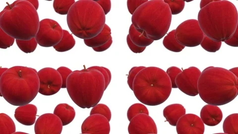 Apples Falling 3D Animation. 3D Apples Model Falling. Fruits Falling Animation. Stock Footage 281003887