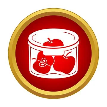 Apples in a food container as a simple graphic icon Stock Illustration