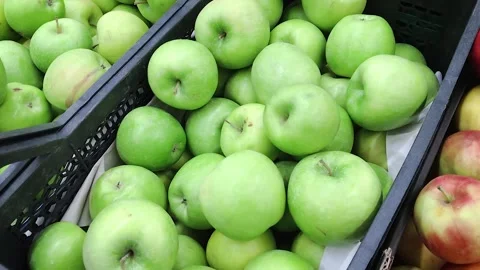 Apples fruits in a box Stock Footage 258388258