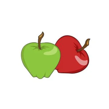 Apples green red. Fresh fruit. Healthy vegan food. Vector graphic illustratio Stock Illustration