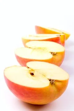 Apples halves Stock Photos