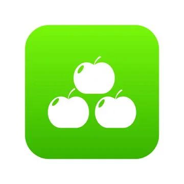 Apples icon green vector Stock Illustration