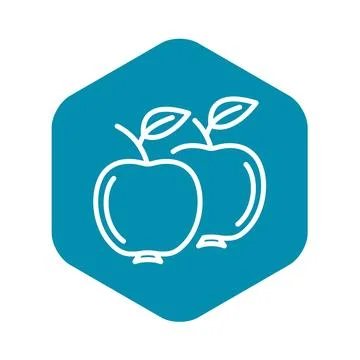 Apples icon, outline style Illustrazione stock