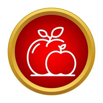 Apples icon showing fresh fruit and organic harvest Stock Illustration
