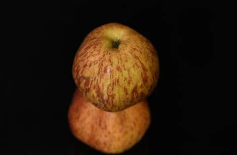 Apples on isolated black background Stock Photos