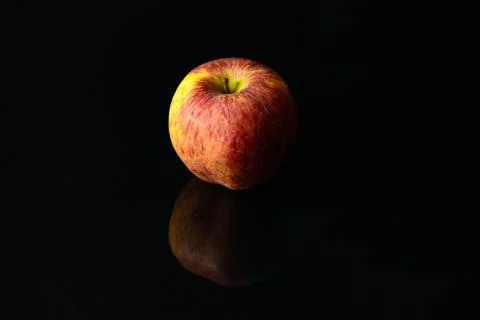 Apples on isolated black background Stock-Fotos