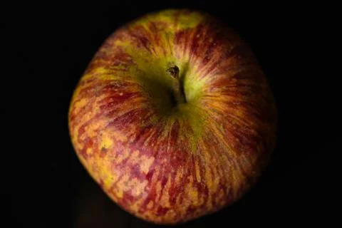 Apples on isolated black background Stock Photos