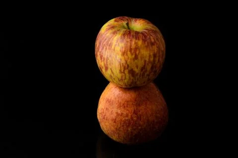 Apples on isolated black background Foto stock