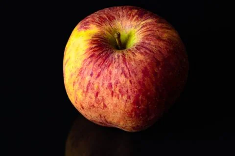 Apples on isolated black background Stock-Fotos