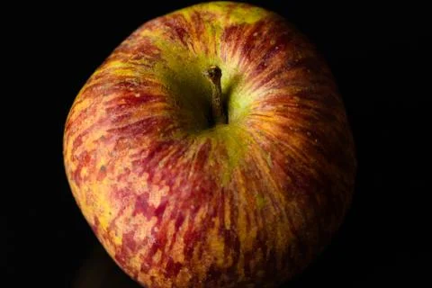 Apples on isolated black background Stock Photos