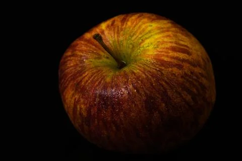 Apples on isolated black background Stock Photos