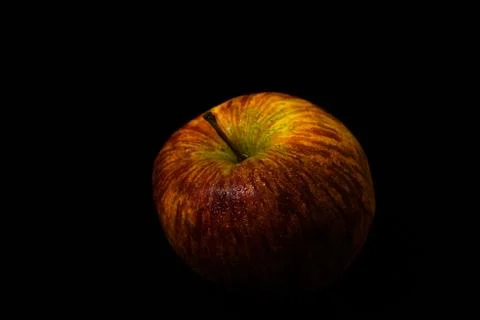 Apples on isolated black background Stock-Fotos