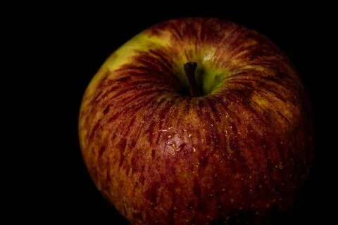 Apples on isolated black background Stock Photos
