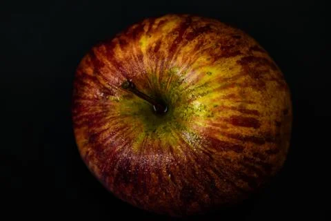 Apples on isolated black background Stock Photos