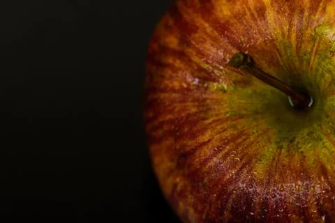 Apples on isolated black background Stock-Fotos