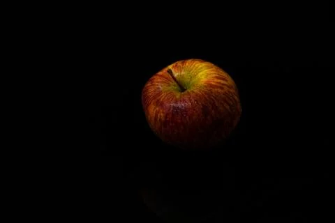 Apples on isolated black background Stock-Fotos