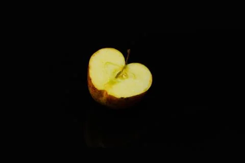 Apples on isolated black background Stock Photos