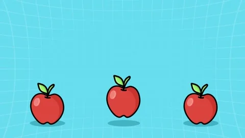 Apples Jumping 2D Animation Stock Footage 319499909