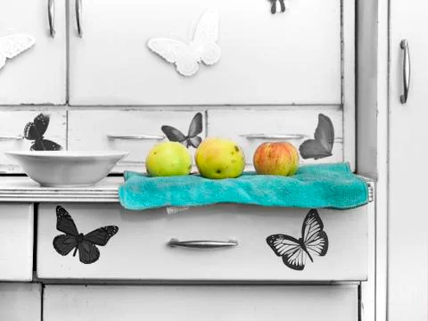 Apples In Kitchen Foto stock