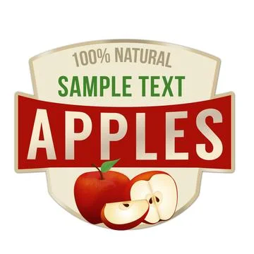 Apples label or sticker Stock Illustration