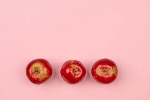 Apples on a light background with a place to insert Stock Photos