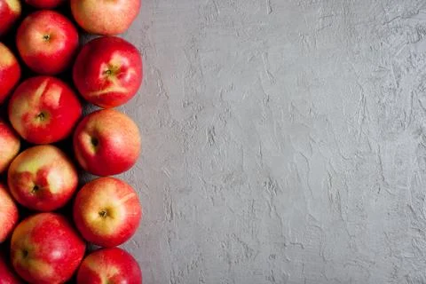 Apples on light gray background Stock Photos