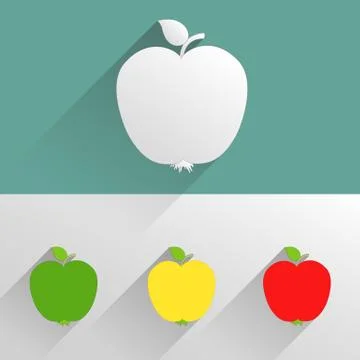Apples (with long shadow) Stock Illustration