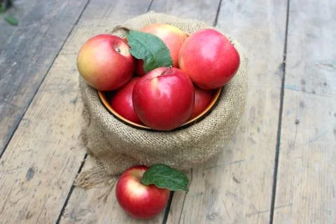 Apples lying in the plate Stock Photos