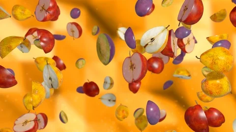 Apples pears and plums Stock Footage 95818367