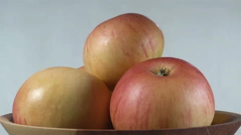 Apples on a plate in 4K Stock Footage 159533885