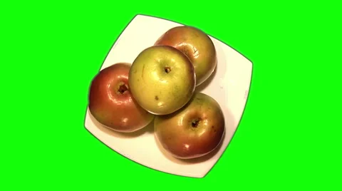 Apples on the plate Video stock 44454545