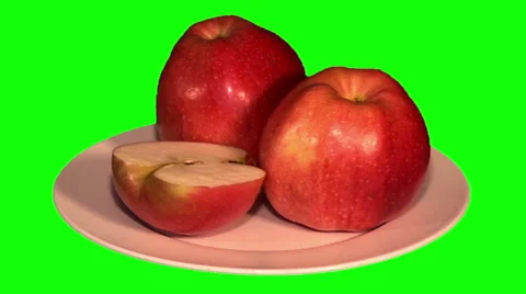 Apples on plate Video stock 48123194