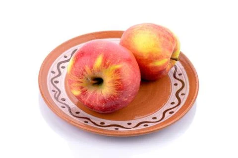 Apples on a plate Stock Photos