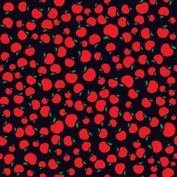 Apples red seamless dark pattern background Stock Illustration