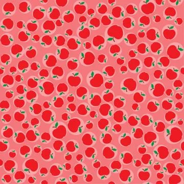 Apples red seamless pattern background Stock Illustration