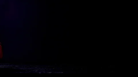 Apples roll on a black background Stock Footage 106346068