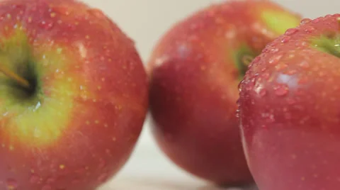 Apples on the rotation table Stock Footage 38418681
