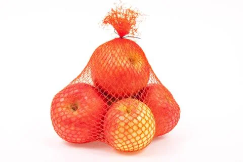 Apples in a sack Stock Photos